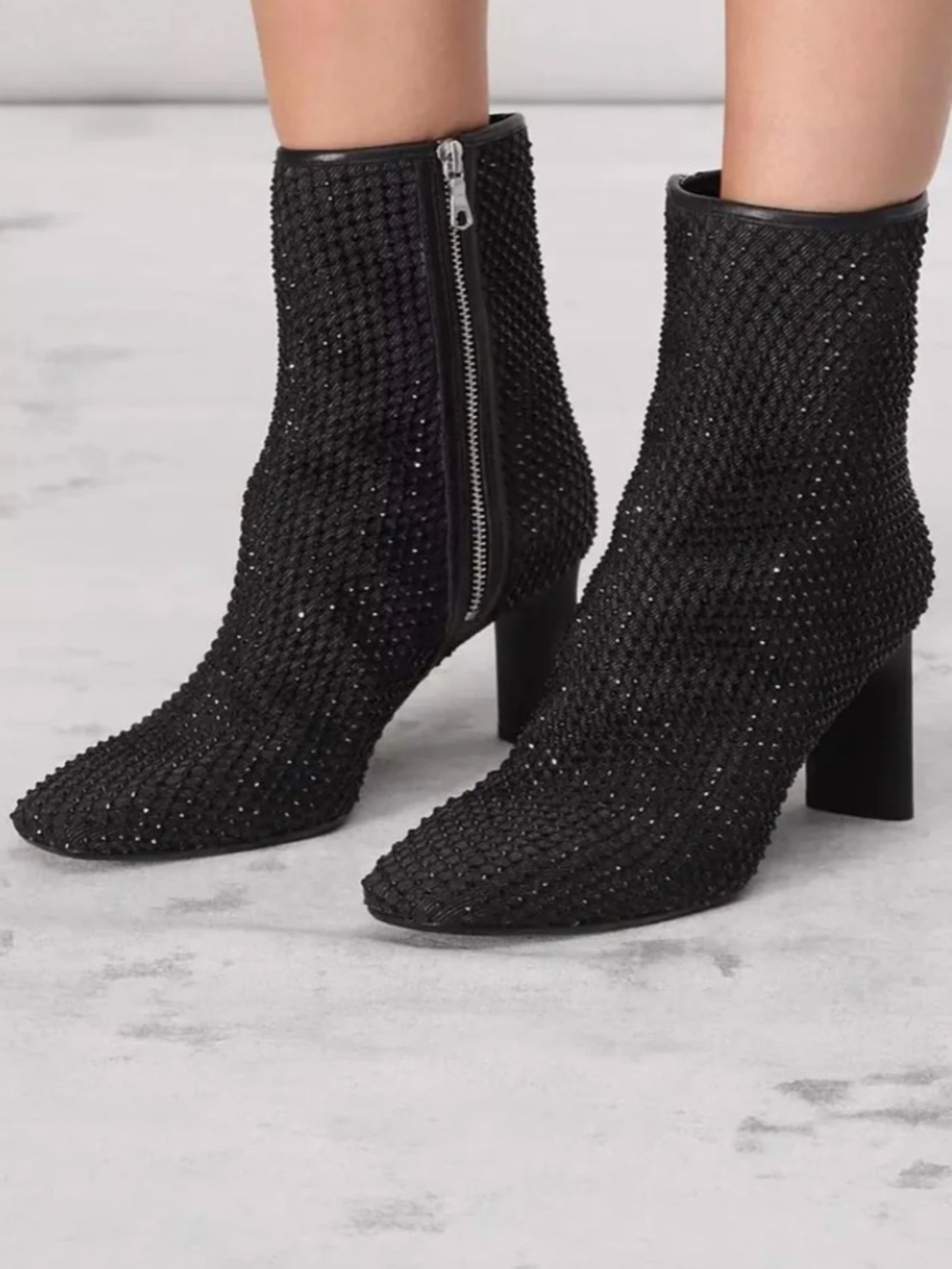 Rag & Bone Women's Aja Pointed Toe Diamante High Heel Ankle Boots